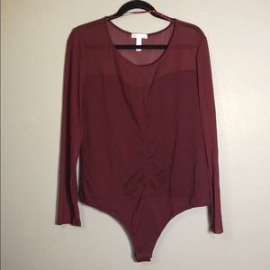 ❌❌ SOLD ❌❌ NWOT Sheer plunge body suit - 2XL